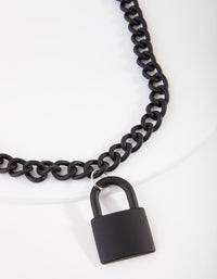 Black Chain Padlock Necklace - link has visual effect only