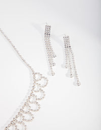 Silver Cupchain Necklace & Earrings Set - link has visual effect only