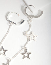 Silver Star Chain Earrings - link has visual effect only