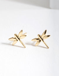 Gold Plated Sterling Silver Dragonfly Stud Earrings - link has visual effect only