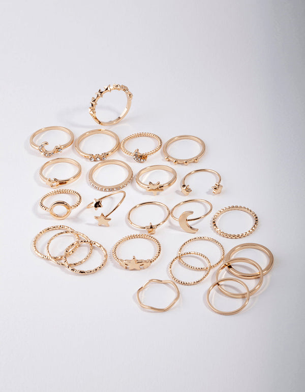Gold Diamond Cut Ring 26-Pack - Lovisa