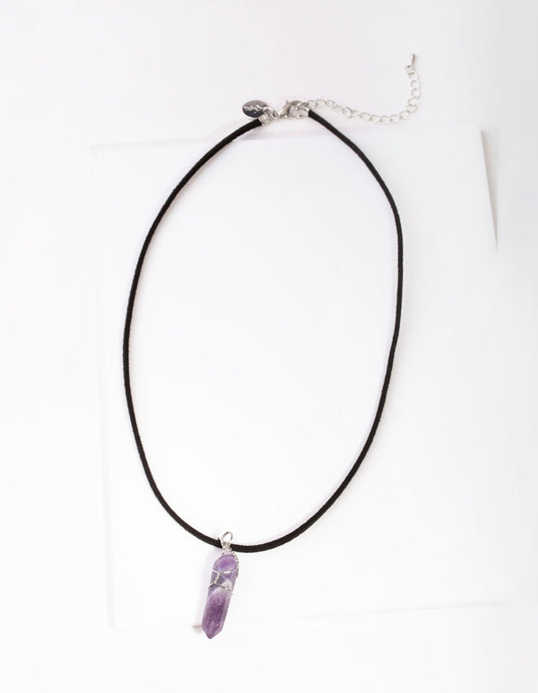 Silver Double Layered Amethyst Necklace, Jewelery, Necklaces, Rings, Lovisa