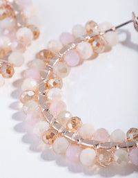 Rose Gold Pink Facet Bead Hoop Earrings - link has visual effect only