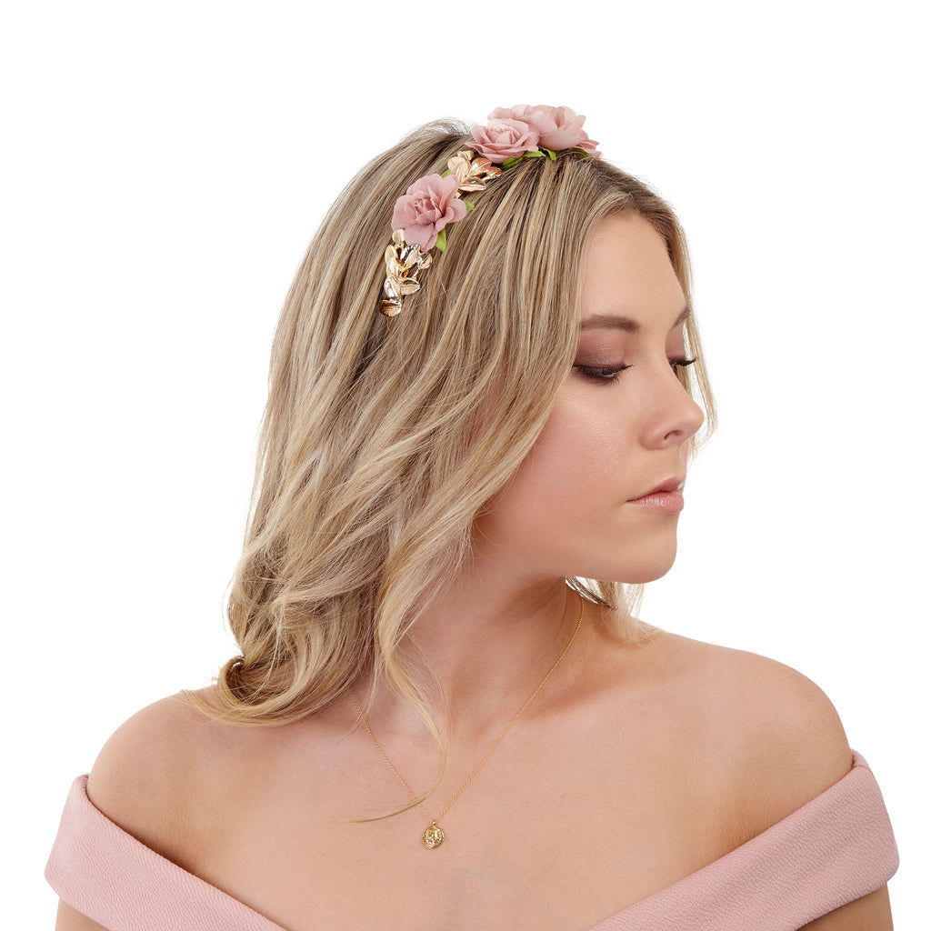 Pink Rose Headband