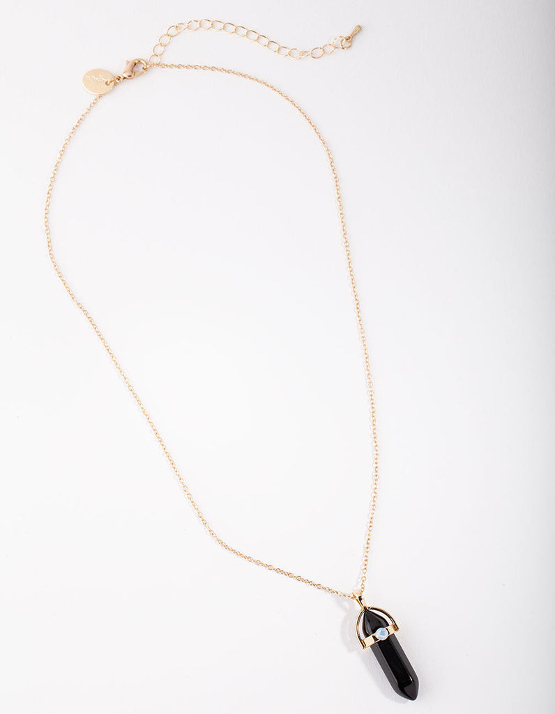 Gold Black Shard Necklace