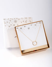 Gold Plated Sterling Silver Open Circle Necklace - link has visual effect only
