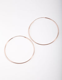 Rose Gold Plated Sterling Silver 50mm Plain Hoop Earrings - link has visual effect only