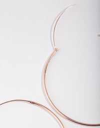 Rose Gold Plated Sterling Silver 50mm Plain Hoop Earrings - link has visual effect only