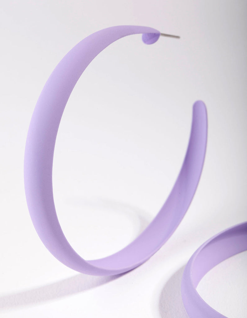 Lilac Matte 60mm Hoop Earrings