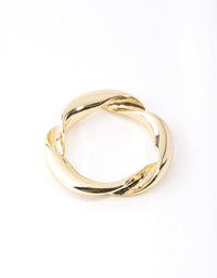 Gold Plated Twist Band Ring - link has visual effect only