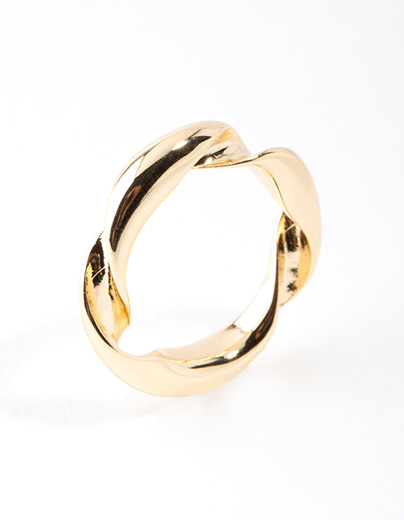 Gold Plated Twist Band Ring