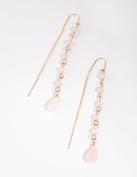 Gold Thread Through Station Drop Earrings - link has visual effect only