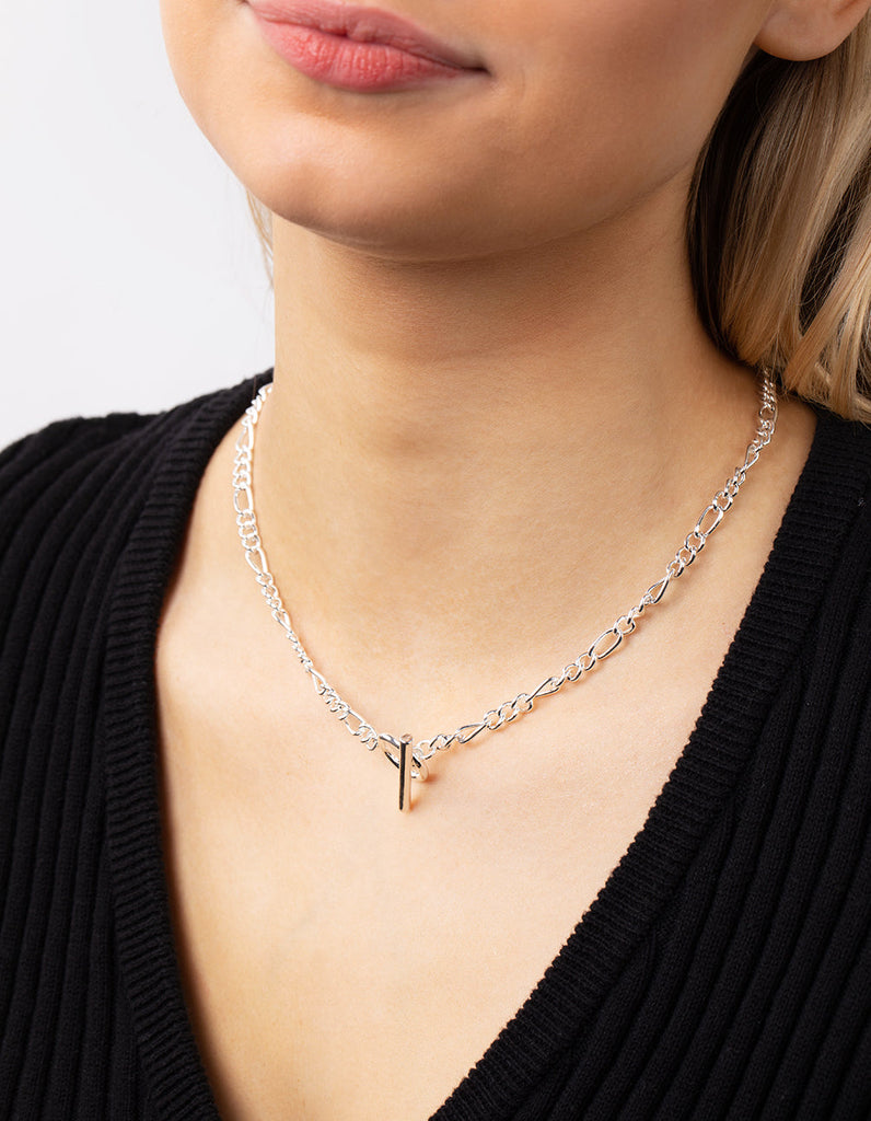 Silver Figaro T&O Necklace