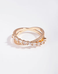 Gold Cubic Zirconia Orbit Band Ring - link has visual effect only