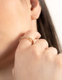 Gold Cubic Zirconia Orbit Band Ring - link has visual effect only