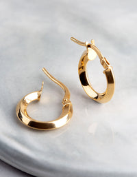 9ct Gold 13mm Round Creole Hoop Earrings - link has visual effect only