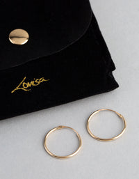 9ct Gold 18mm Fine Hoop Earrings - link has visual effect only