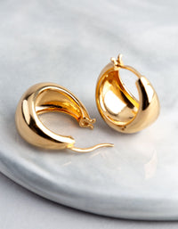 Gold Plated Sterling Silver Small Chubby Hoop Earrings - link has visual effect only