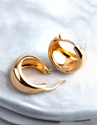 Gold Plated Sterling Silver Small Chubby Hoop Earrings - link has visual effect only