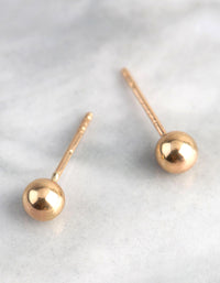 9ct Gold 4mm Polished Ball Stud Earrings - link has visual effect only