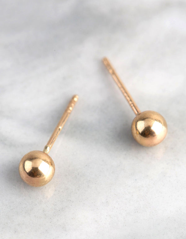 9ct Gold 4mm Polished Ball Stud Earrings