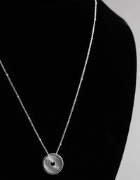 Sterling Silver Mother of Pearl Disc Satellite Chain Necklace - link has visual effect only