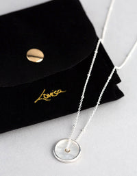 Sterling Silver Mother of Pearl Disc Satellite Chain Necklace - link has visual effect only