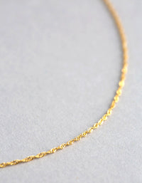 9ct Gold Twist Curb Chain Necklace - link has visual effect only