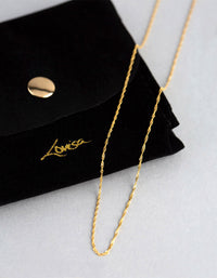 9ct Gold Twist Curb Chain Necklace - link has visual effect only
