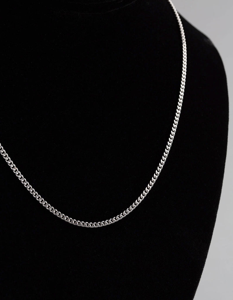 Sterling Silver Diamond Cut Curb Chain Necklace