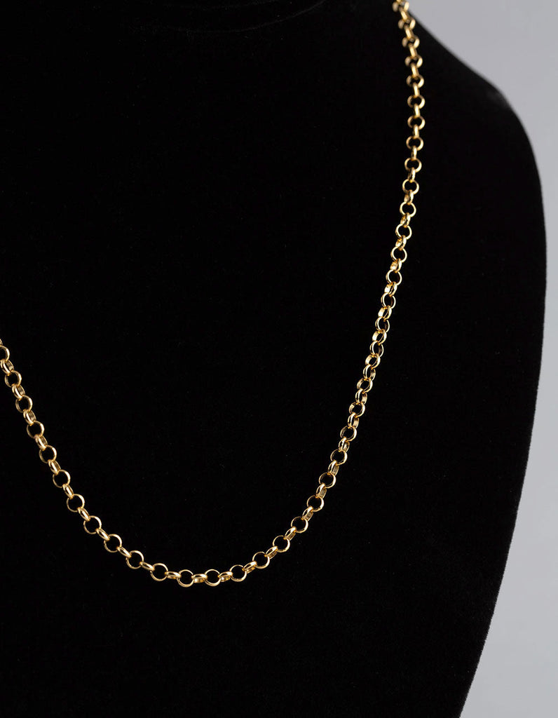 Gold Plated Sterling Silver Rolo Chain Necklace