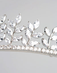 Rhodium Cubic Zirconia Navette Stone Tiara - link has visual effect only