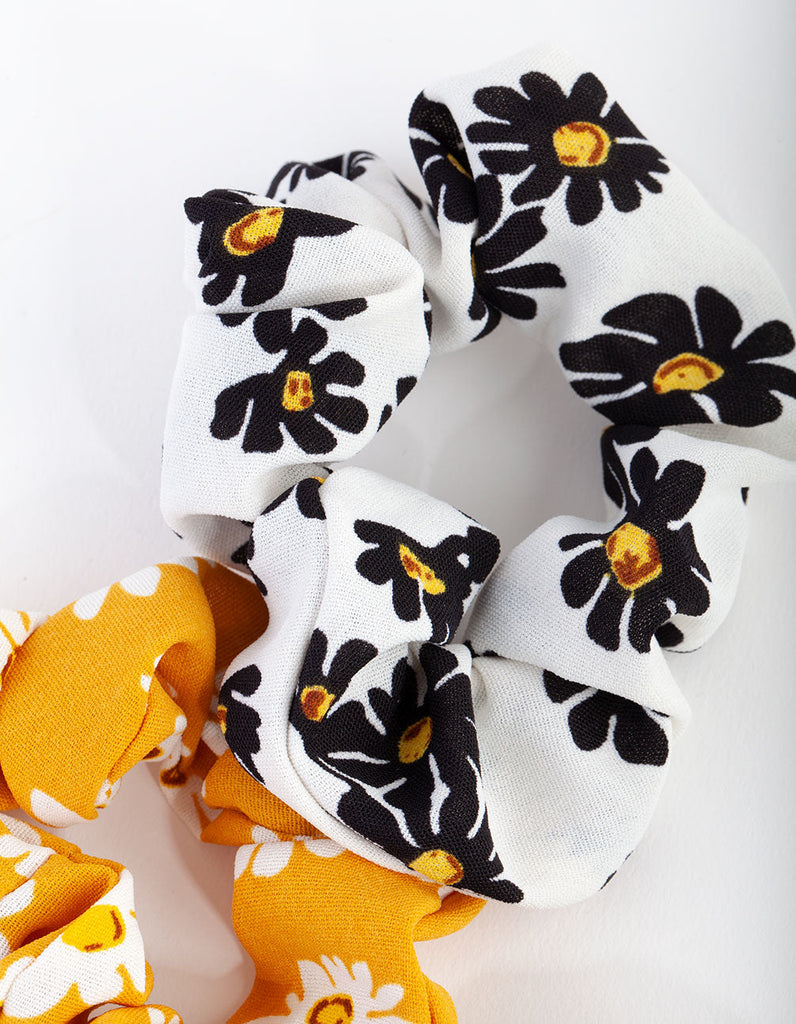 Fabric Mini Daisy Pack Scrunchie