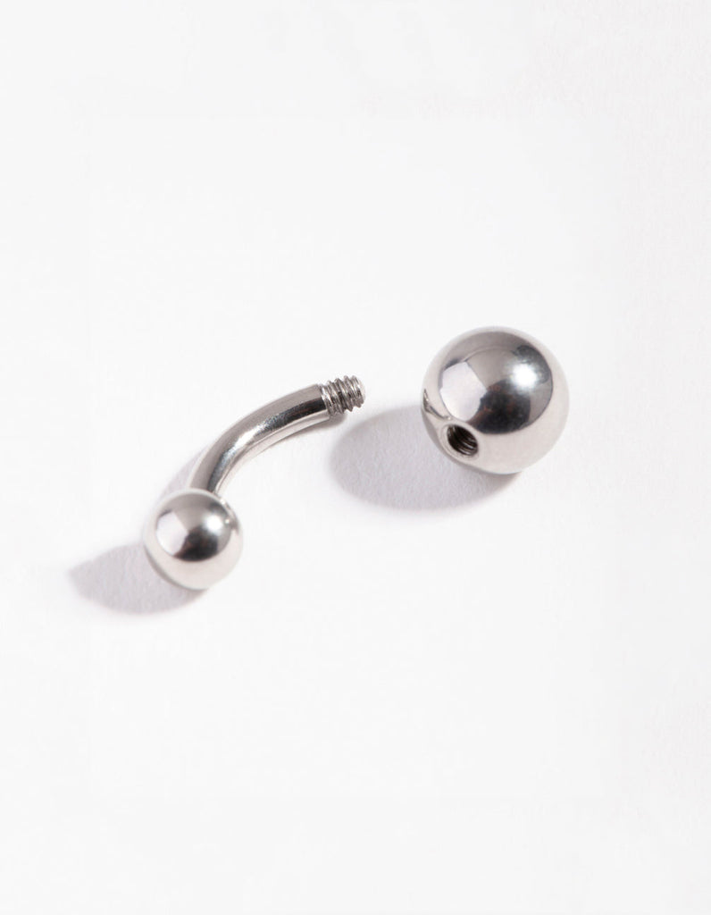 Surgical Steel Rhodium Grad Ball Mini Belly Ring