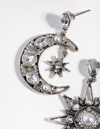 Antique Silver Star & Moon Earrings - link has visual effect only