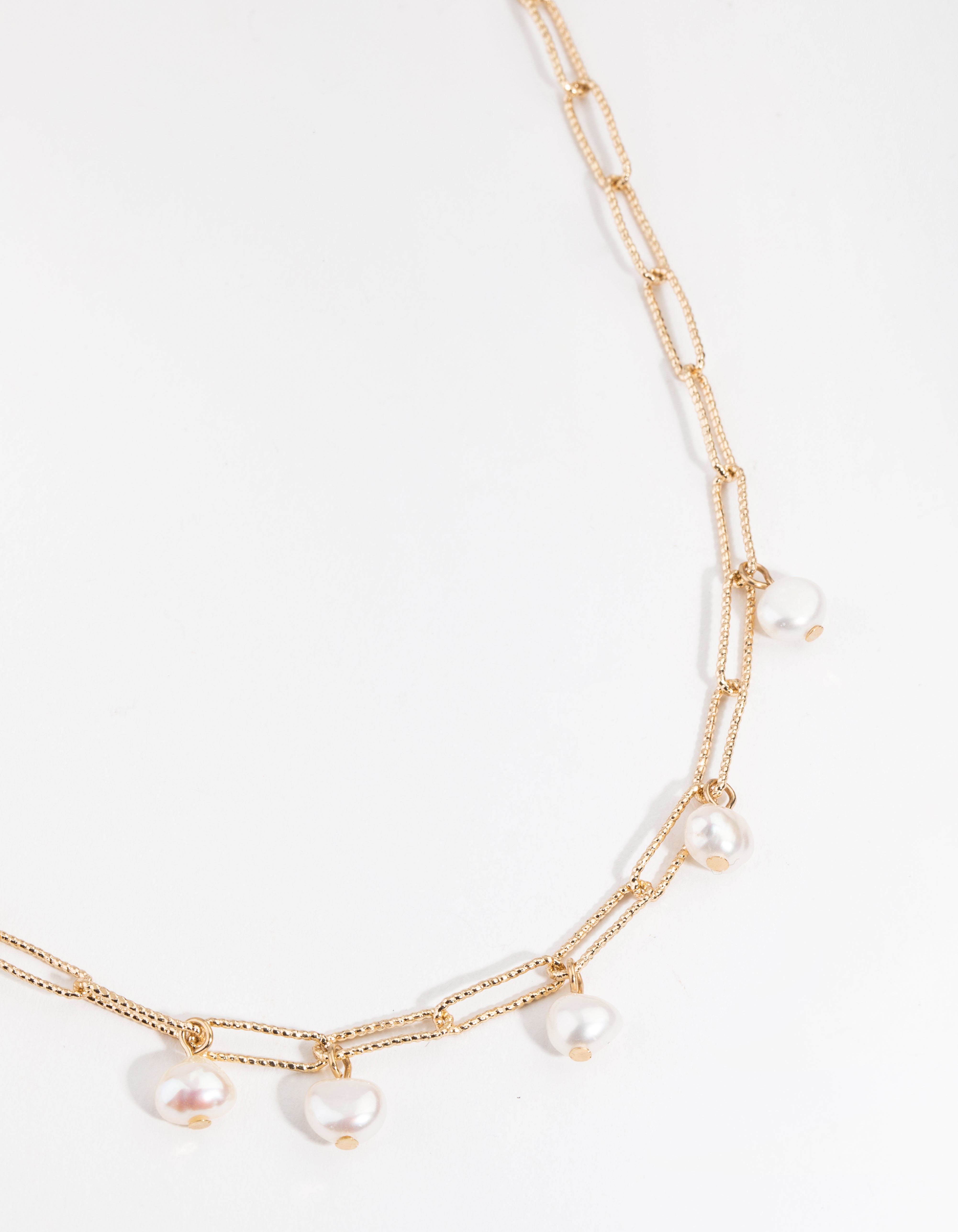 Gold Plated Freshwater Pearl Oval Drop Necklace - Lovisa