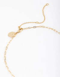 Gold Plated Half Freshwater Pearl Necklace - link has visual effect only