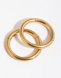 24 Carat Gold Plated Surgical Steel Fine 8mm Sleeper Earrings - link has visual effect only