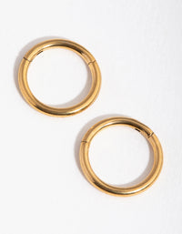 24 Carat Gold Plated Surgical Steel Fine 8mm Sleeper Earrings - link has visual effect only