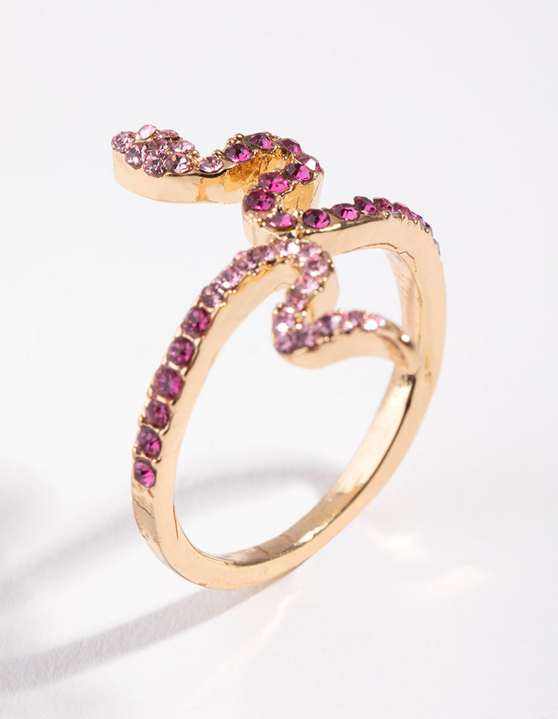 Gold Diamante Snake RIng