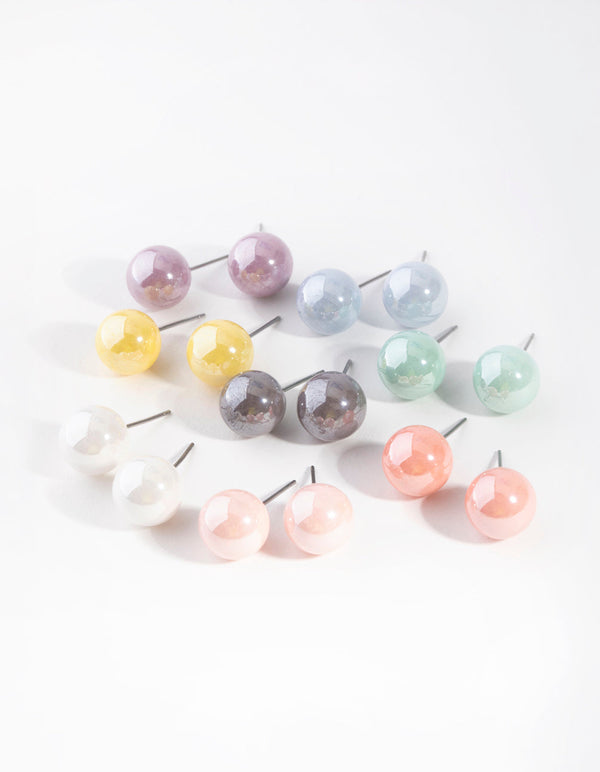 Matte Ball Stud Earring 8-Pack