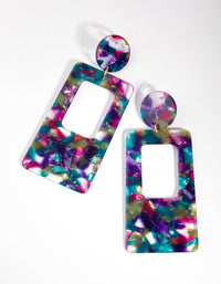 Acrylic Rectangle Cut-Out Drop Earrings - link has visual effect only