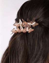 Rose Gold Butterfly Bar Clip Set - link has visual effect only