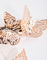 Rose Gold Butterfly Bar Clip Set - link has visual effect only