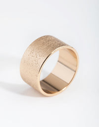 Gold Textured Wide Band Ring - link has visual effect only