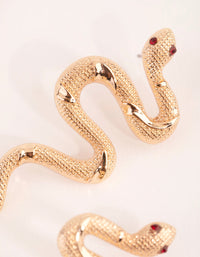 Gold Textured Snake Stud Earrings - link has visual effect only