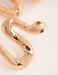 Gold Textured Snake Stud Earrings - link has visual effect only