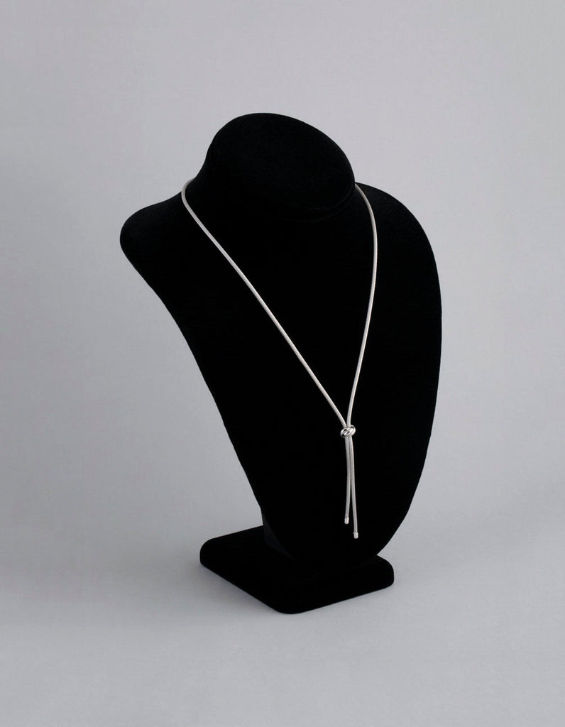 Sterling Silver Mesh Lariat Necklace