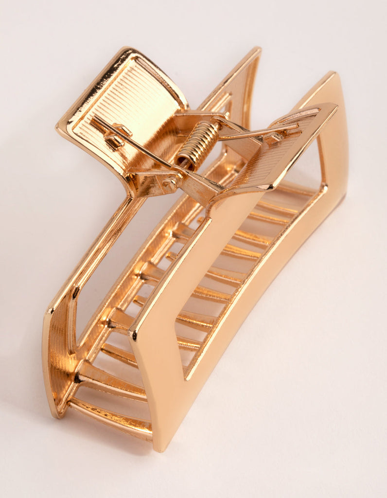 Gold Metal Rectangle Claw Clip