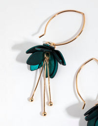 Green Mini Flower Drop Earrings - link has visual effect only